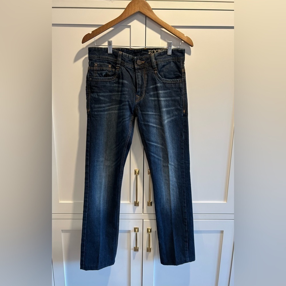 Rookies Denim Co. Men’s Morrison Fit Lean and Slim Dark denim Jeans Size 30